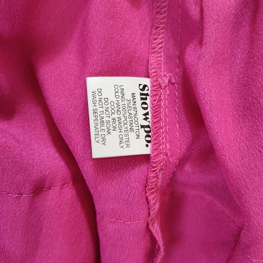 Showpo Women's Tiered Ruffle Skirt Sz 12 Layered Casual Mini Pink Cotton Stretch - Picture 12 of 15